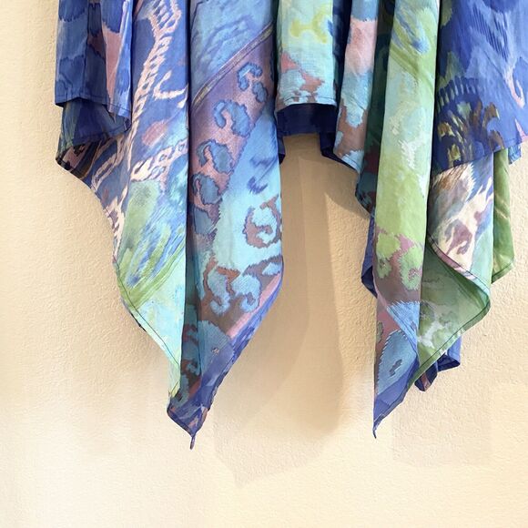 Lucky & Coco Skirt L Asymmetrical Blue Watercolor ‎ Lightweight Skirt Polyester - Picture 3 of 11